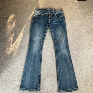 Authentic Miss Me Flare Jeans in Classic Blue 98% cotton